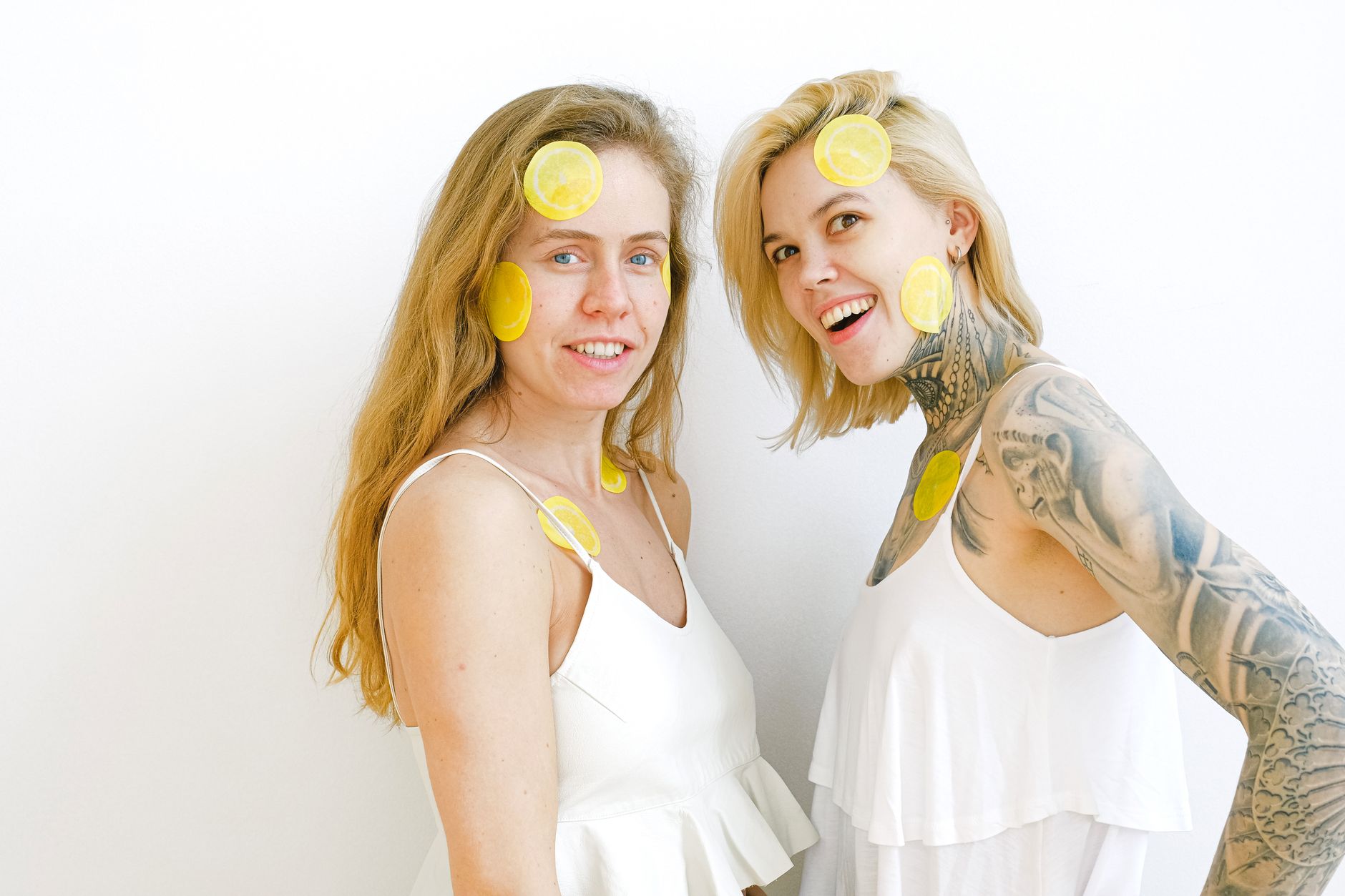 Two women smiling together, expressing joy and connection
